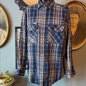 Carhartt Navy and White Plaid Casual Shirt